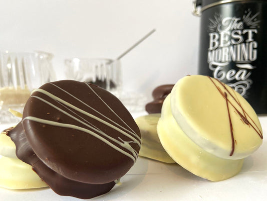 Alfajor mixto (semiamargo y blanco)- Caja con 20 piezas